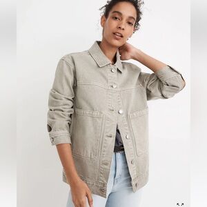 Madewell Garment-Dyed Denim Patch Pocket‎ Trucker Jacket Small